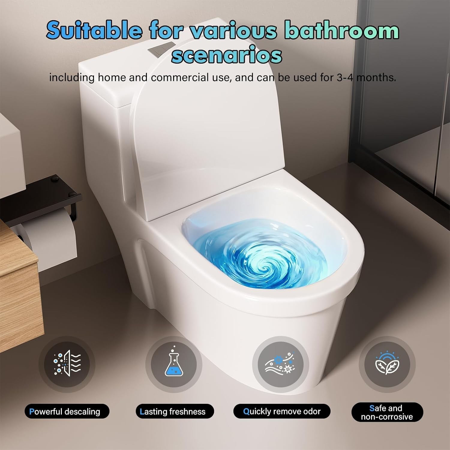 Non-Toxic 2-Pack Toilet Bowl Cleaner for All Toilets & Septic Systems