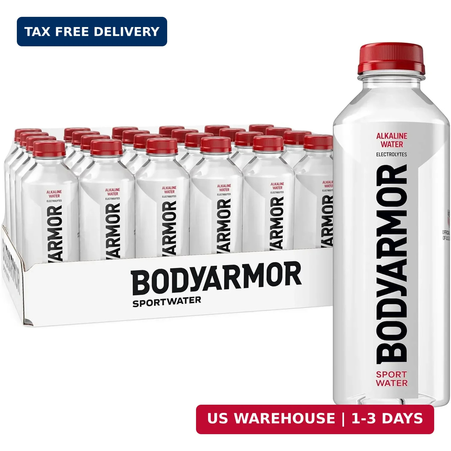 BODYARMOR SportWater Alkaline Water, High Alkaline Bottled Water, pH 9+, 700mL (