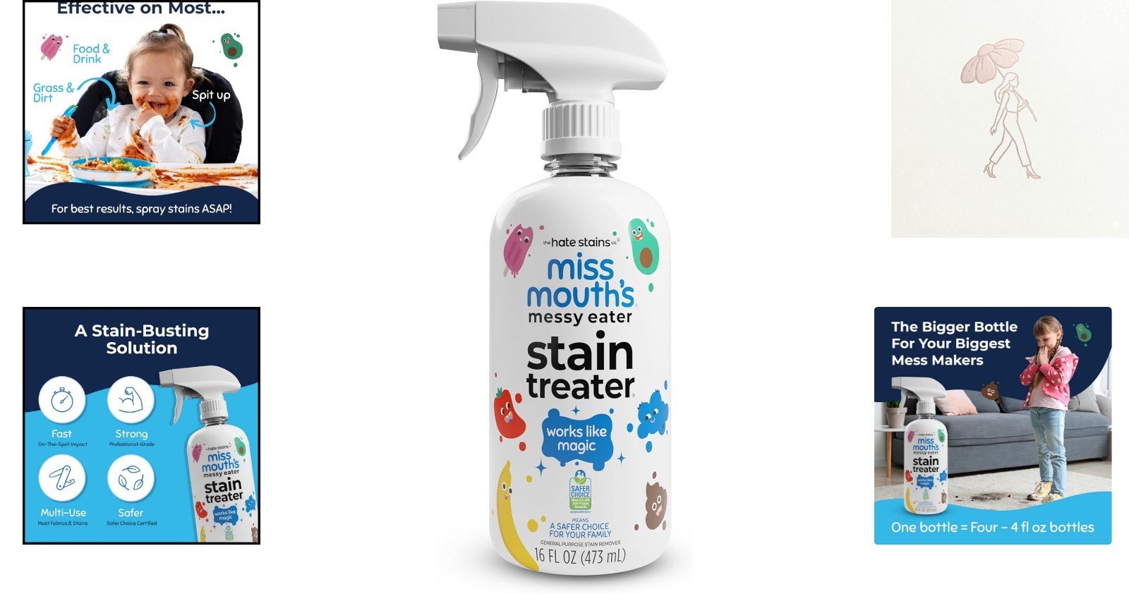 Biodegradable Stain Remover Spray for Kids – 16oz Powerful & Safe Formula