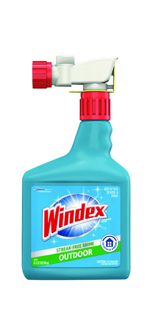 WINDEX 10122 Glass Cleaner, 32 oz Bottle, Liquid, Characteristic, Clear