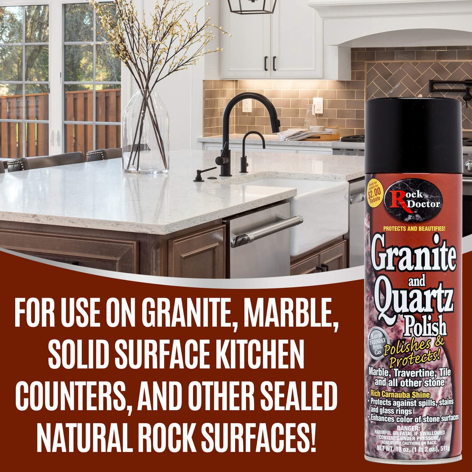 Professional Granite Polishing Spray Non Abrasive Streak Free Cleaner 1.13 lb
