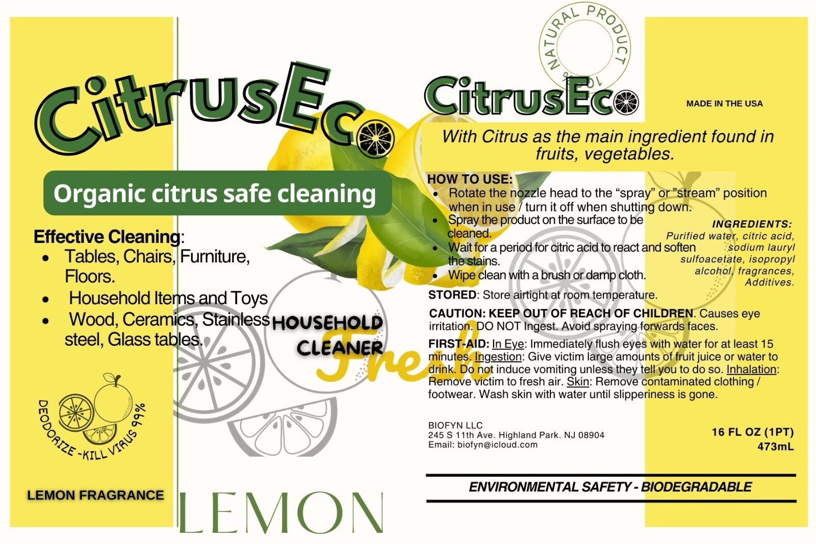 🏠 2-Pack Citruseco All-Purpose Cleaner – Eco-Friendly, Multi-Surface Solution