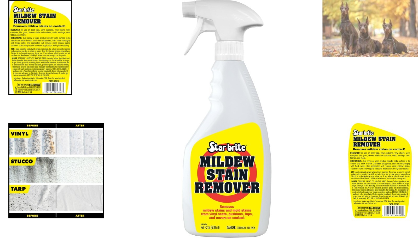 Instant Mold & Mildew Stain Cleaner – Concentrated Formula, Safe for Fiberglass