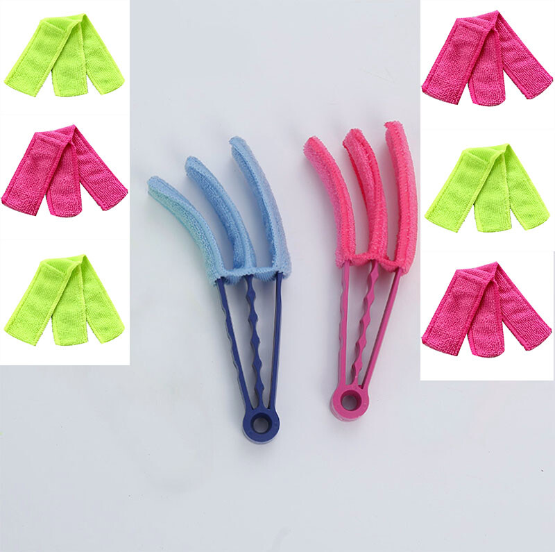 2PCS Microfiber Venetian Blind Cleaner Window Conditioner Duster Brush 8 sleeves