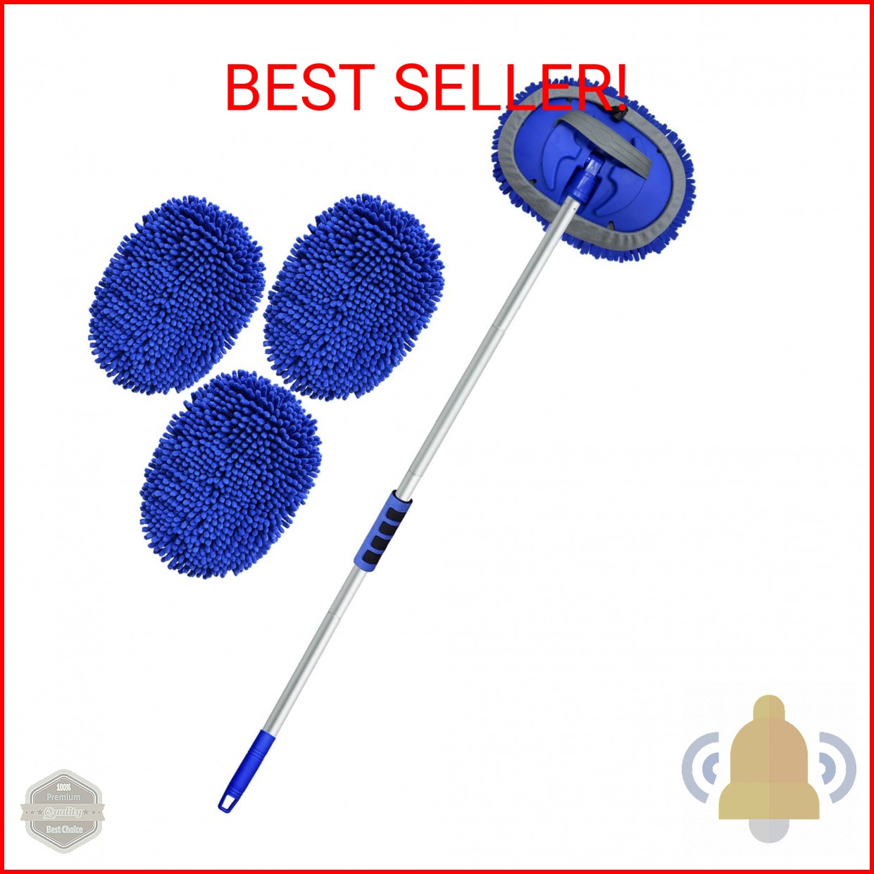 Wontolf 62” Car Wash Brush Kit with Long Handle, Chenille Microfiber Car Wash M