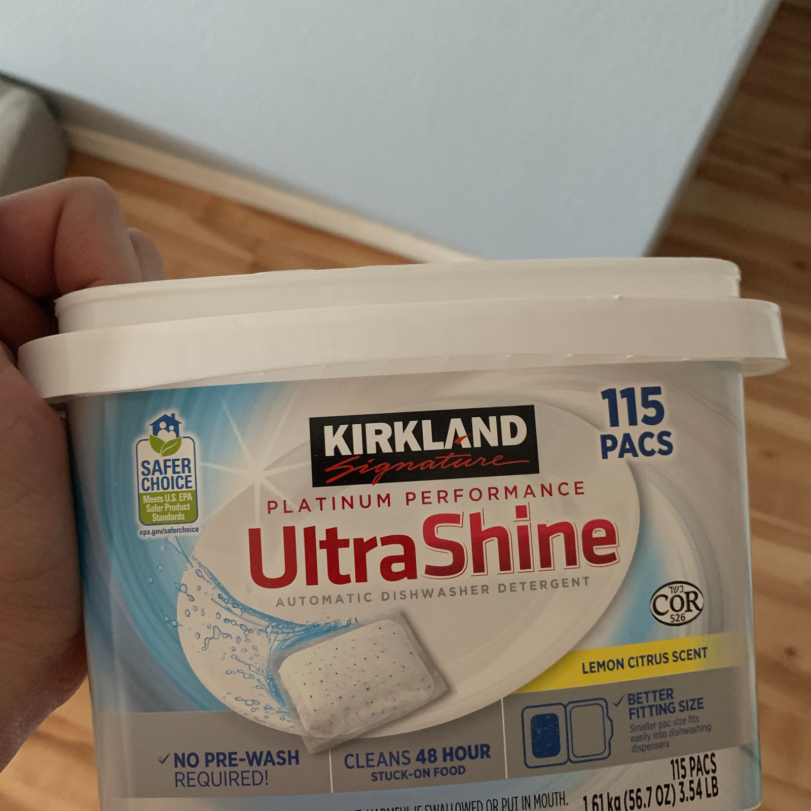 Kirkland Dishwasher Pods Detergent 115 Ct Lemon Citrus No Prewash Bulk Tablets