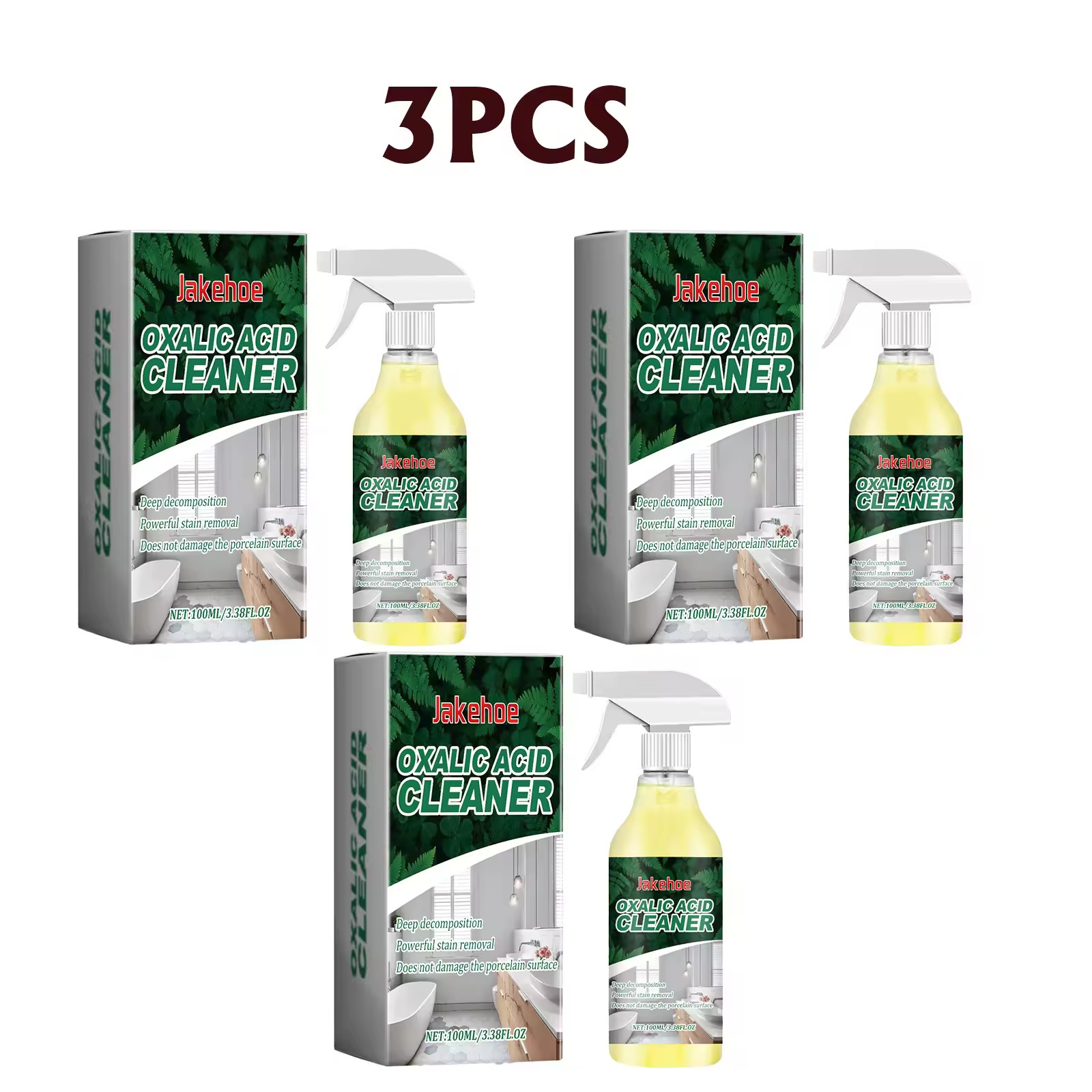 1~3 Pack Ox-alic Acid Cleaner Spray, Powerful Stain Removal for Toilet Bathroom
