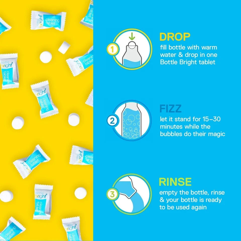 Bottle Bright Single Pack (12 Tablets)- Clean Stainless 12 Count (Pack of 1)