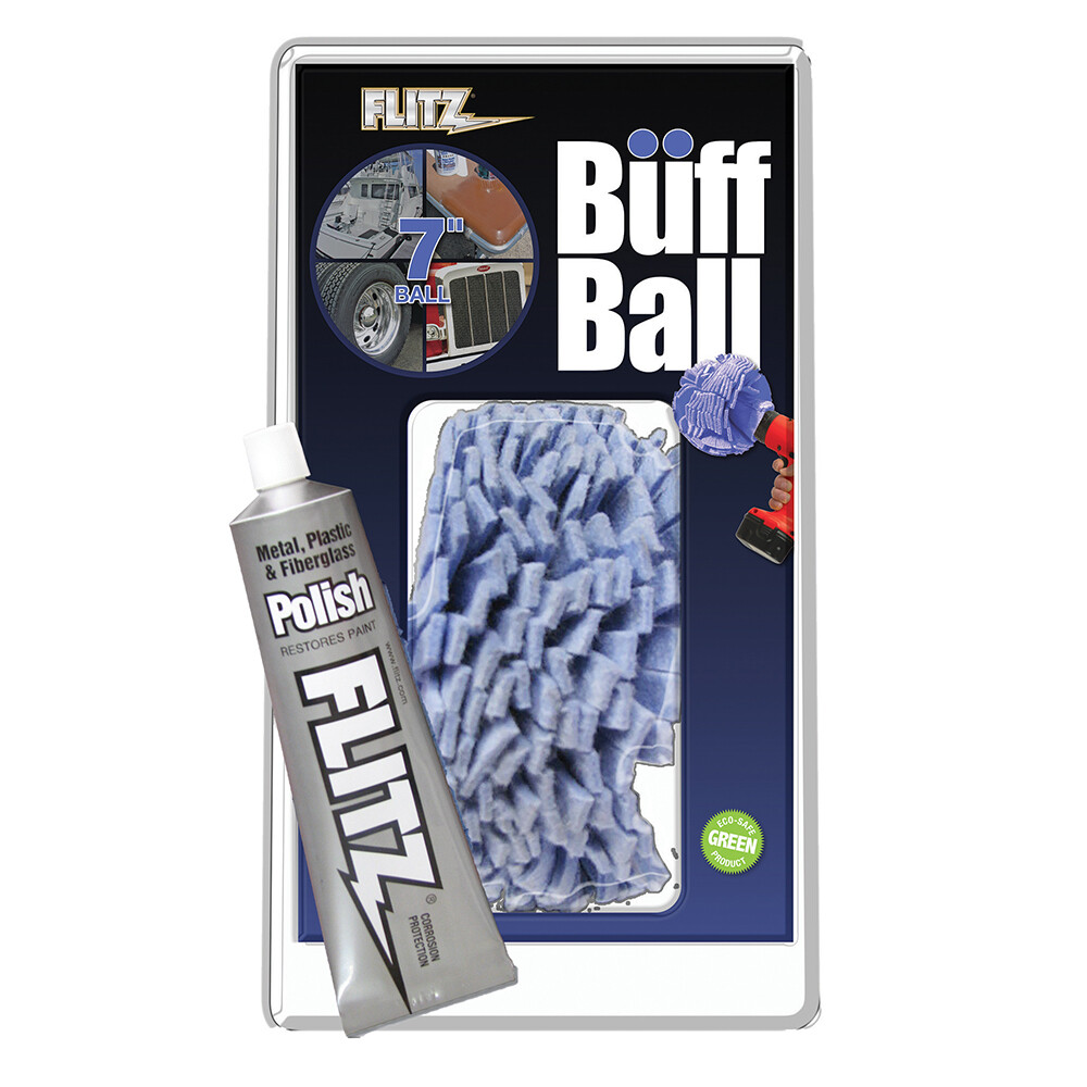 Flitz WB 201-50 Extra Large 7″ White Buff Ball with 1.76oz Tube Polish