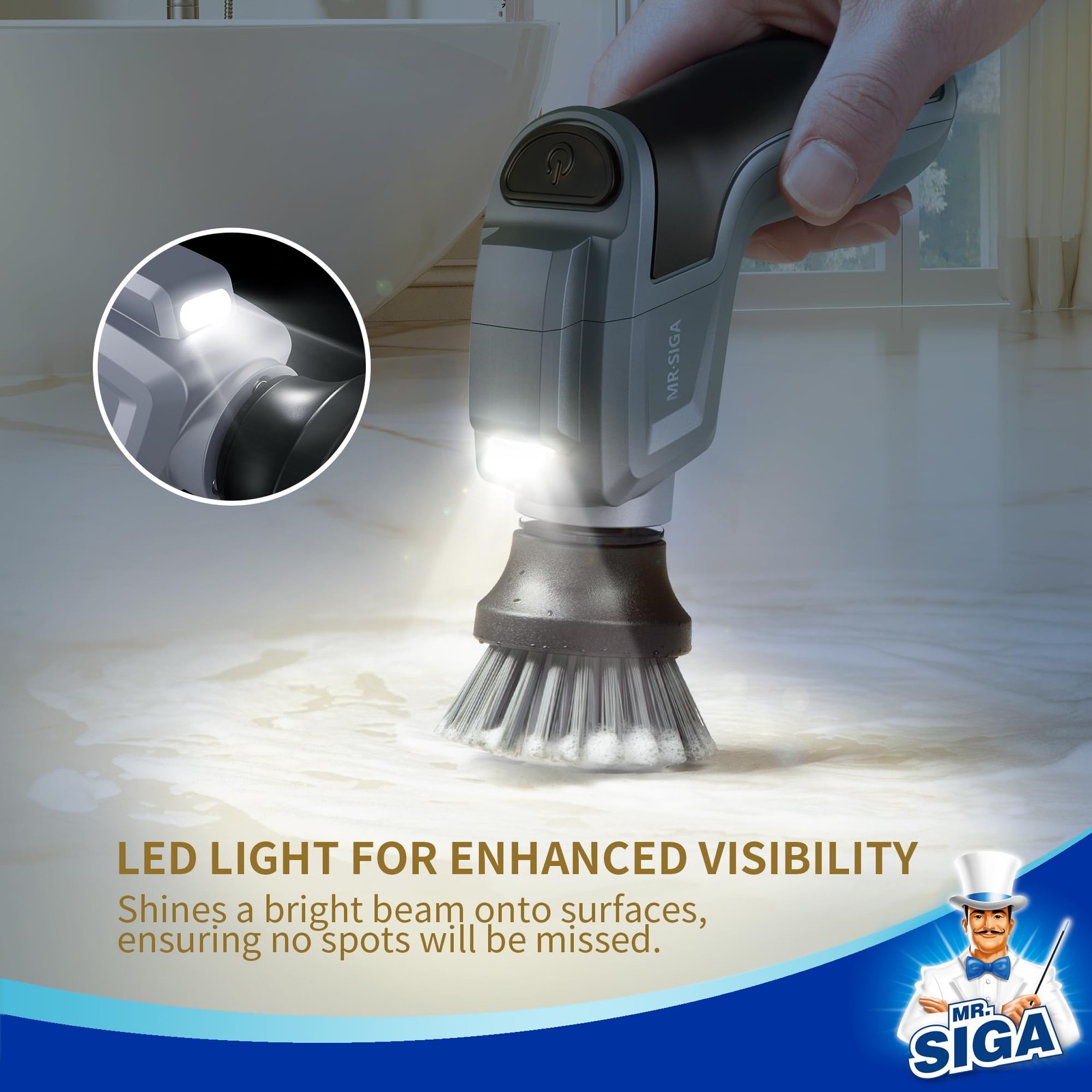Electric Spin Scrubber for Kitchen and Bathroom Cleaning, Waterproof Recharge…