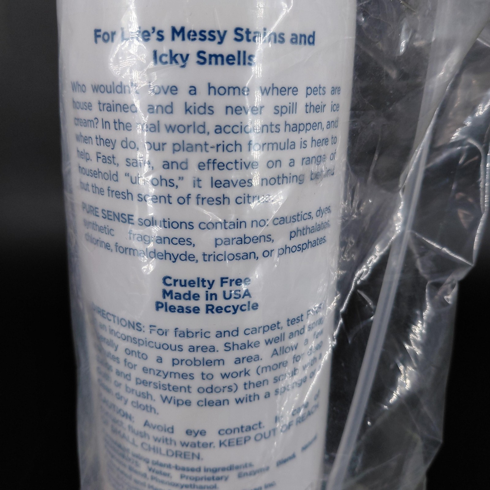 Pure Sense Home Stain & Odor Treatment 24 Fl Oz Fresh Citrus Fabric Spray Enzyme
