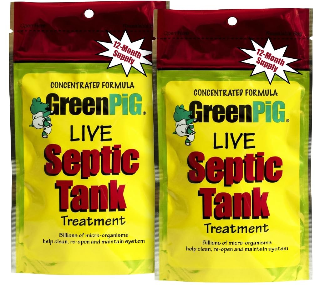 Septic Tank Treatment Packets – Septic-Safe Enzyme Treatment, 2-Year Supply (8