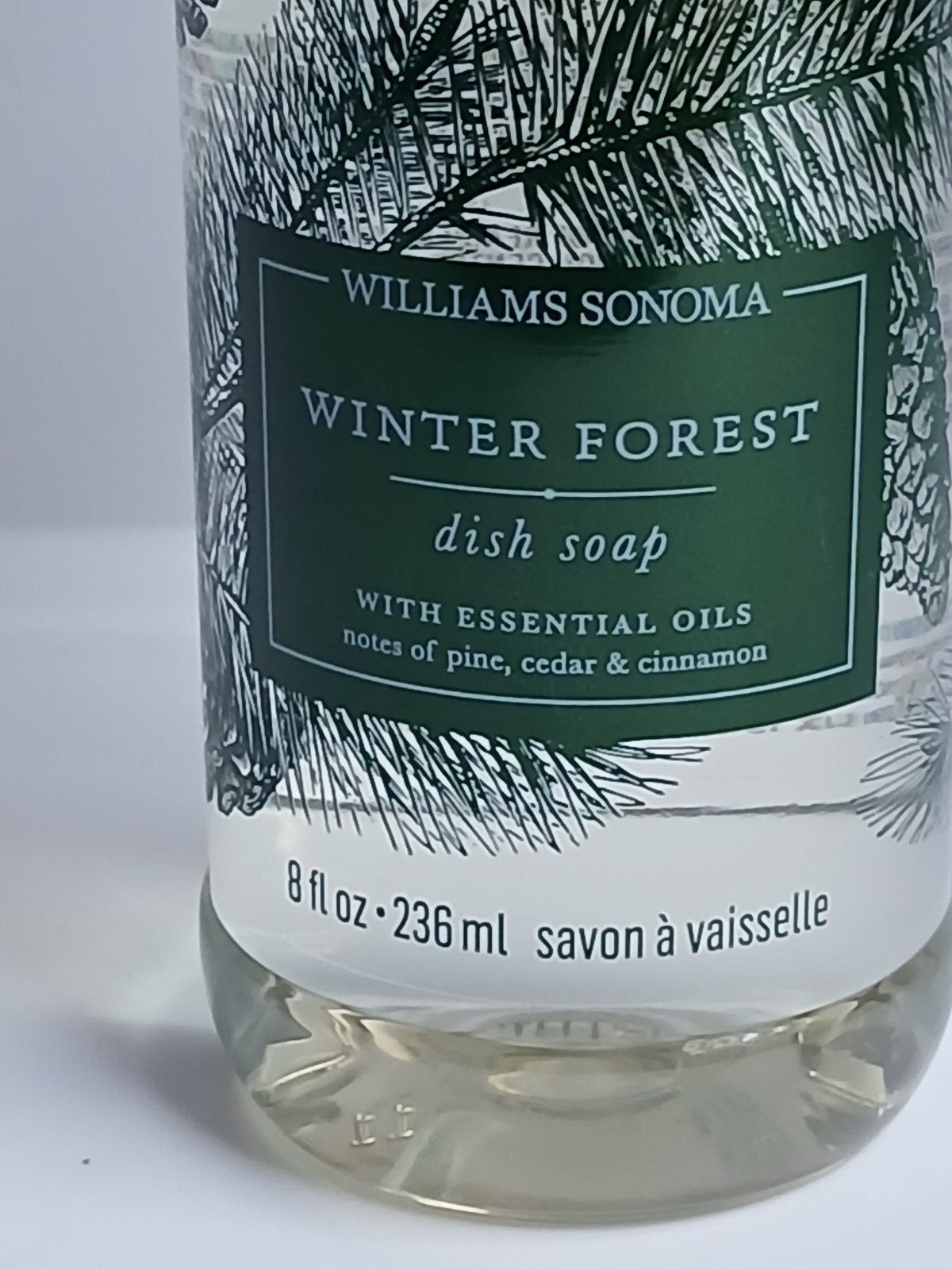 RARE Williams Sonoma WINTER FOREST Dish Soap 8 oz NEW! Essential Oils