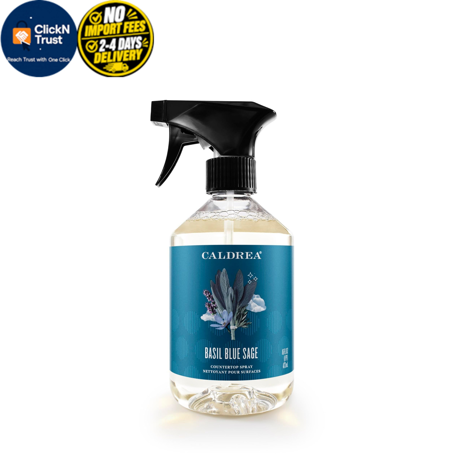 Caldrea Multi-surface CounterTop Spray 16 Fl Oz (Pack of 1), Transparent