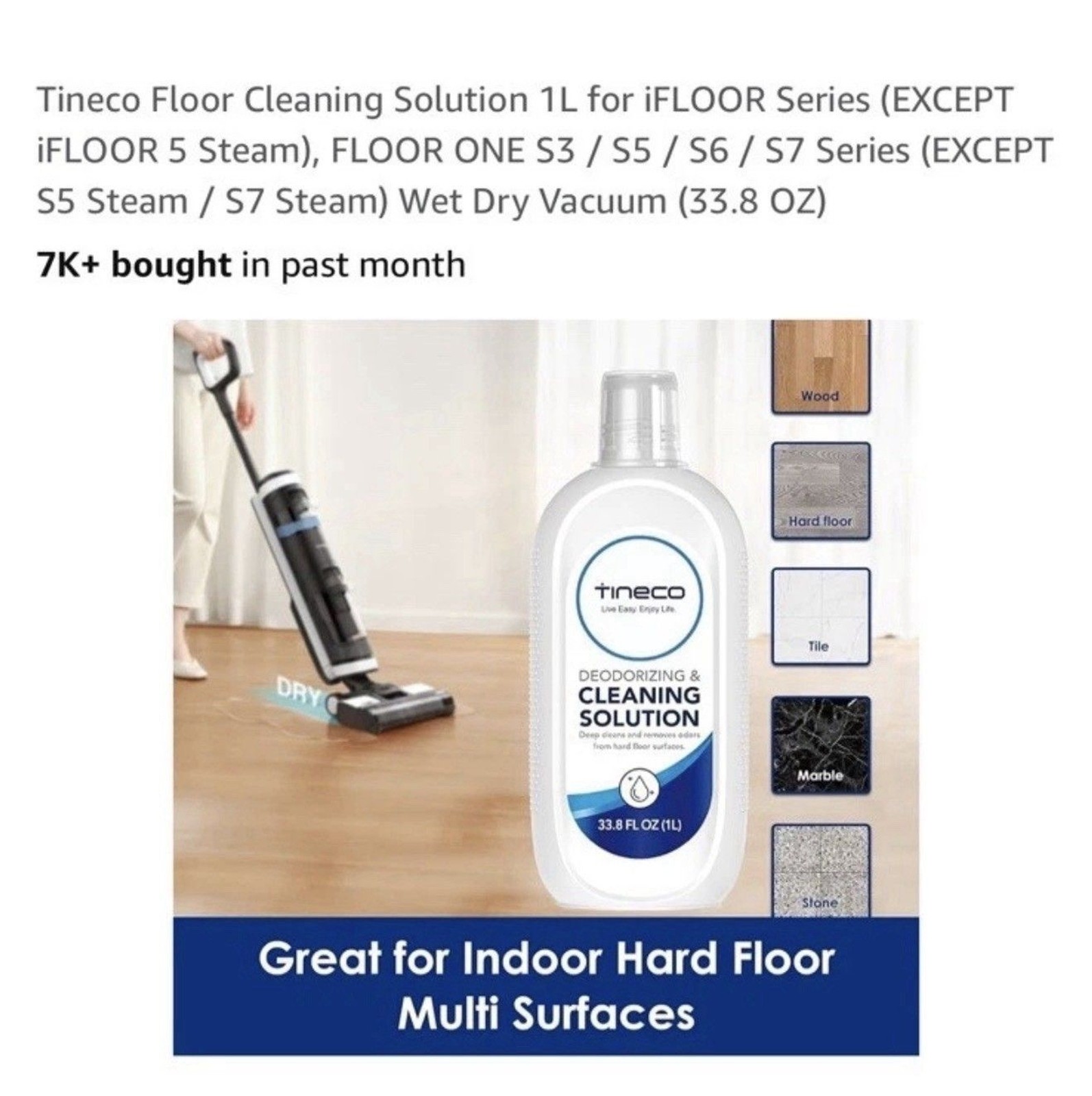 Tineco Floor Deodorizing And Cleaning Solution (33.8 OZ) New Sealed In Box