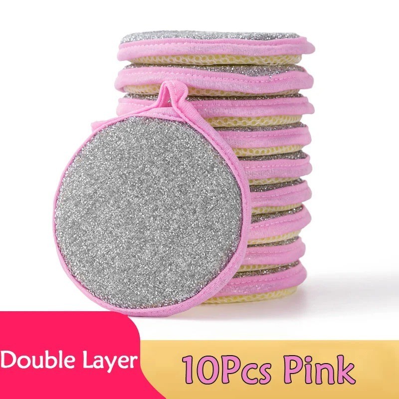 Double-Sided Scouring Pads Dish Pan Washing Sponge Kitchen Cleaning Tool