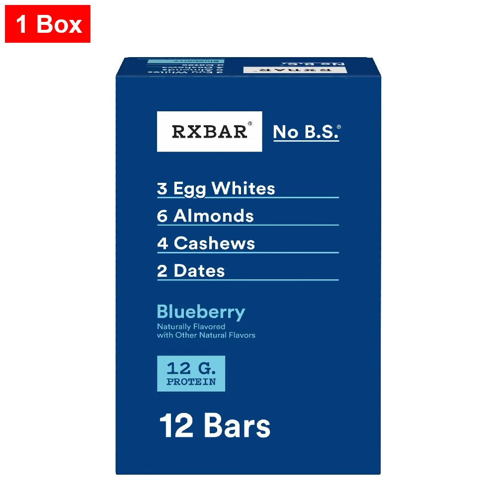Rxbar Protein Bars, Protein Snack,Snack Bars,Blueberry,22Oz Box (12 Bars)-1 Box