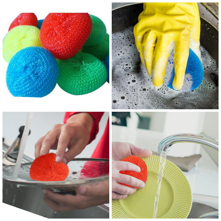 Cleaning Plastic Cleaning Scrubber Kitchen Dish Pot Pan Washing NYLON Jaali 25pc
