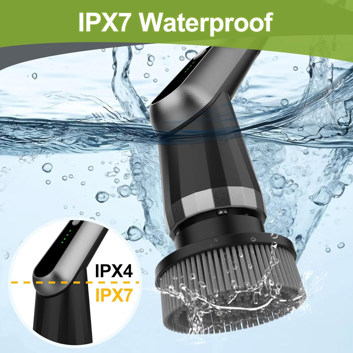 -Electric Spin Scrubber – Upgraded 12-In-1 IPX7 Waterproof Shower Scrubber, Retr