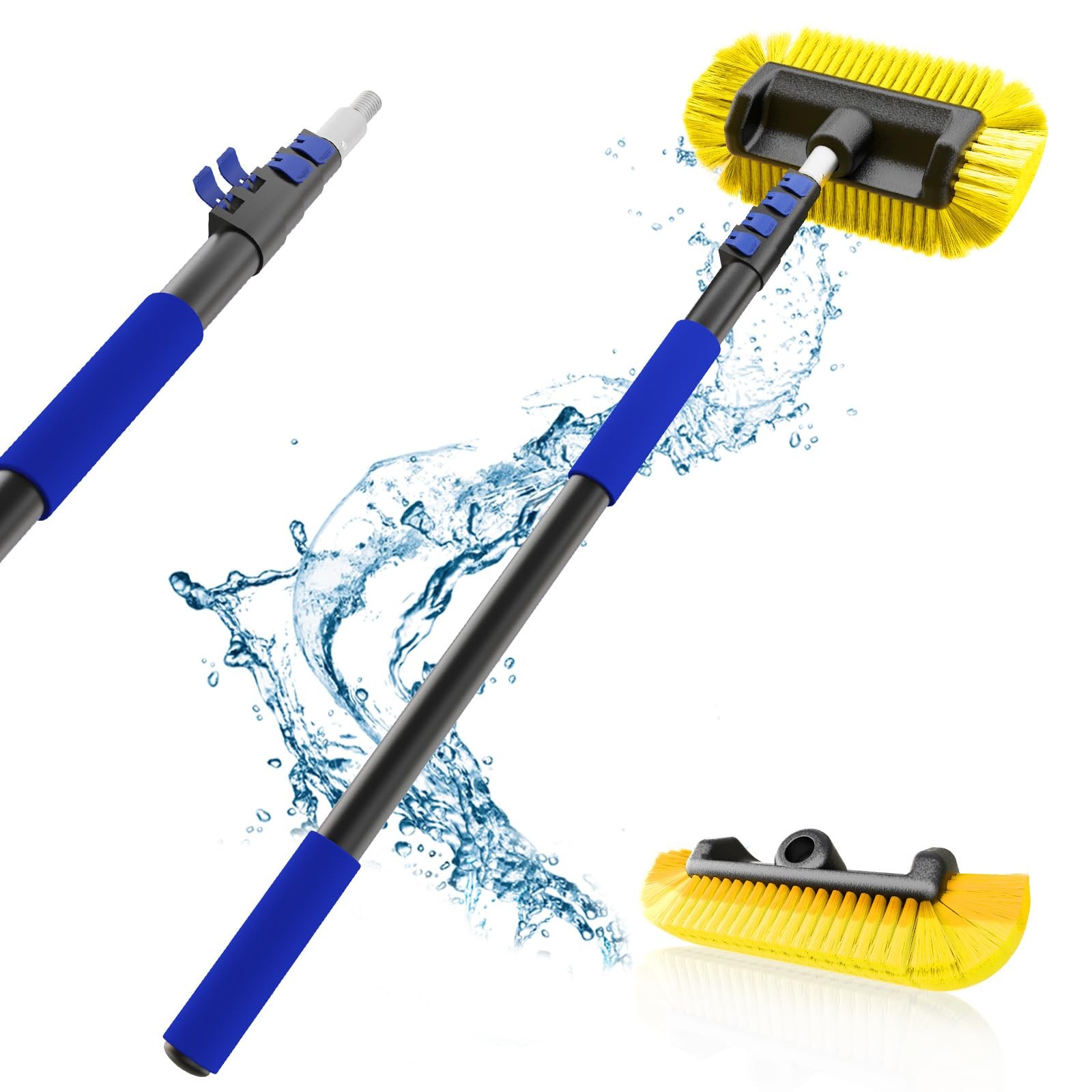26Ft Telescoping Car Wash Brush with Soft Bristles for Scratch-Free Cleaning
