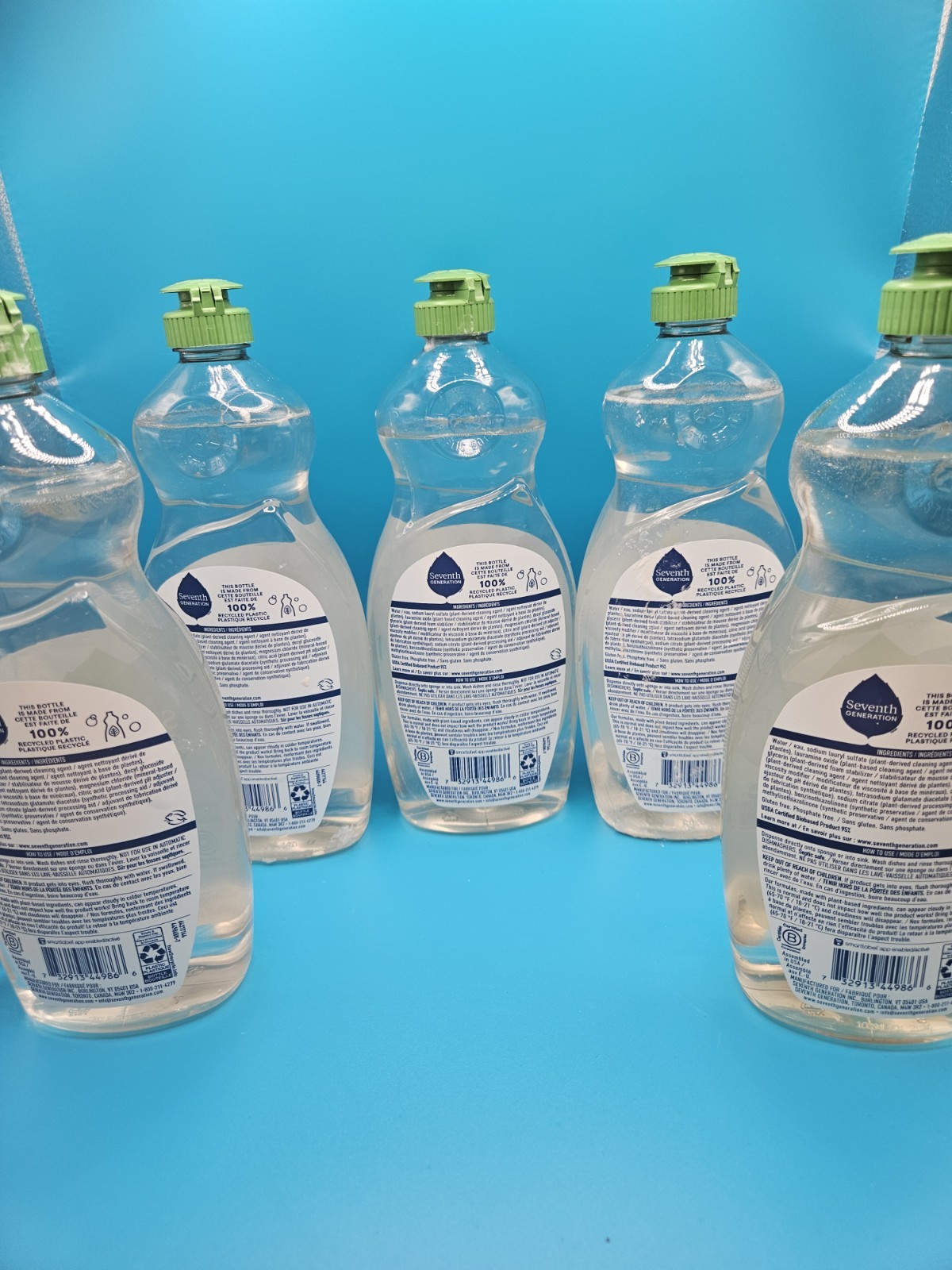 5x Seventh Generation Free Clear Liquid Dish Soap 19 Fl Oz Plant Based Formula