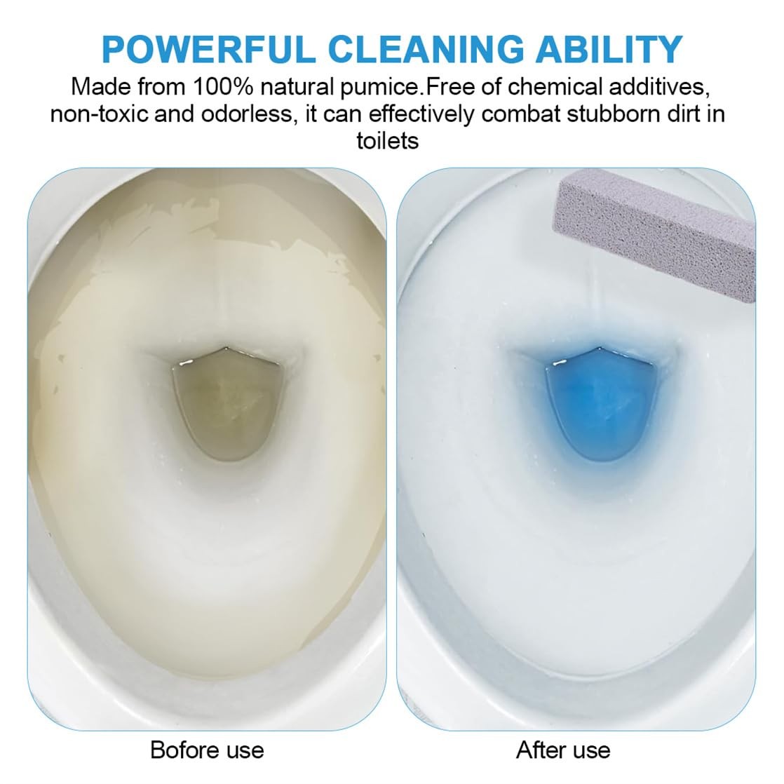 6 Pack Pumice Stone Blocks with Handle for Bowl Cleaning Hard Water Cleaner
