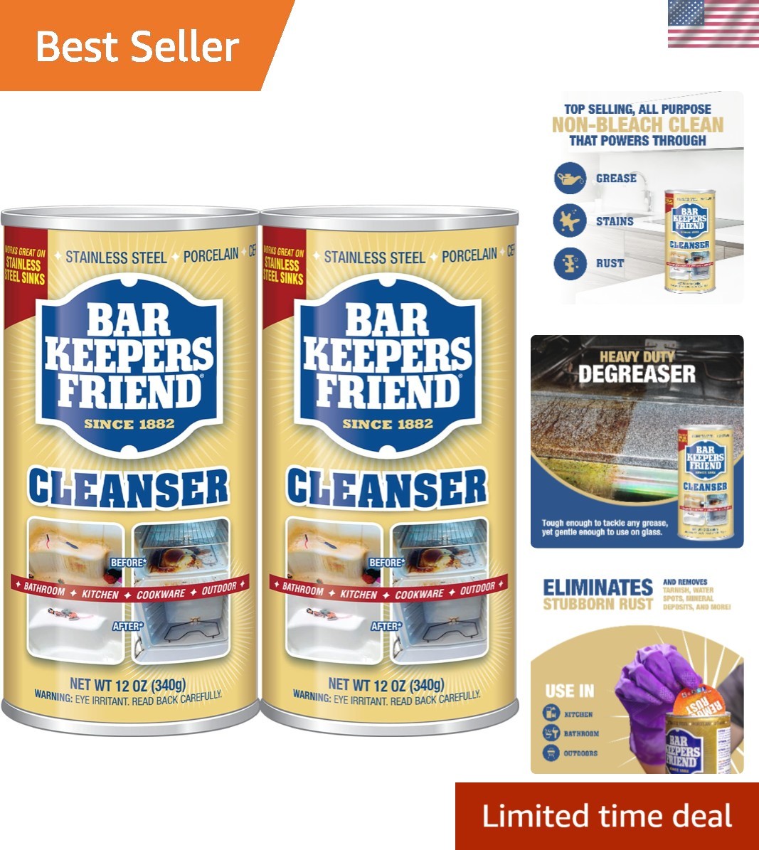 Multipurpose Powder Cleaner, 12 oz x 2 – Effective on Grease & Mineral Deposits