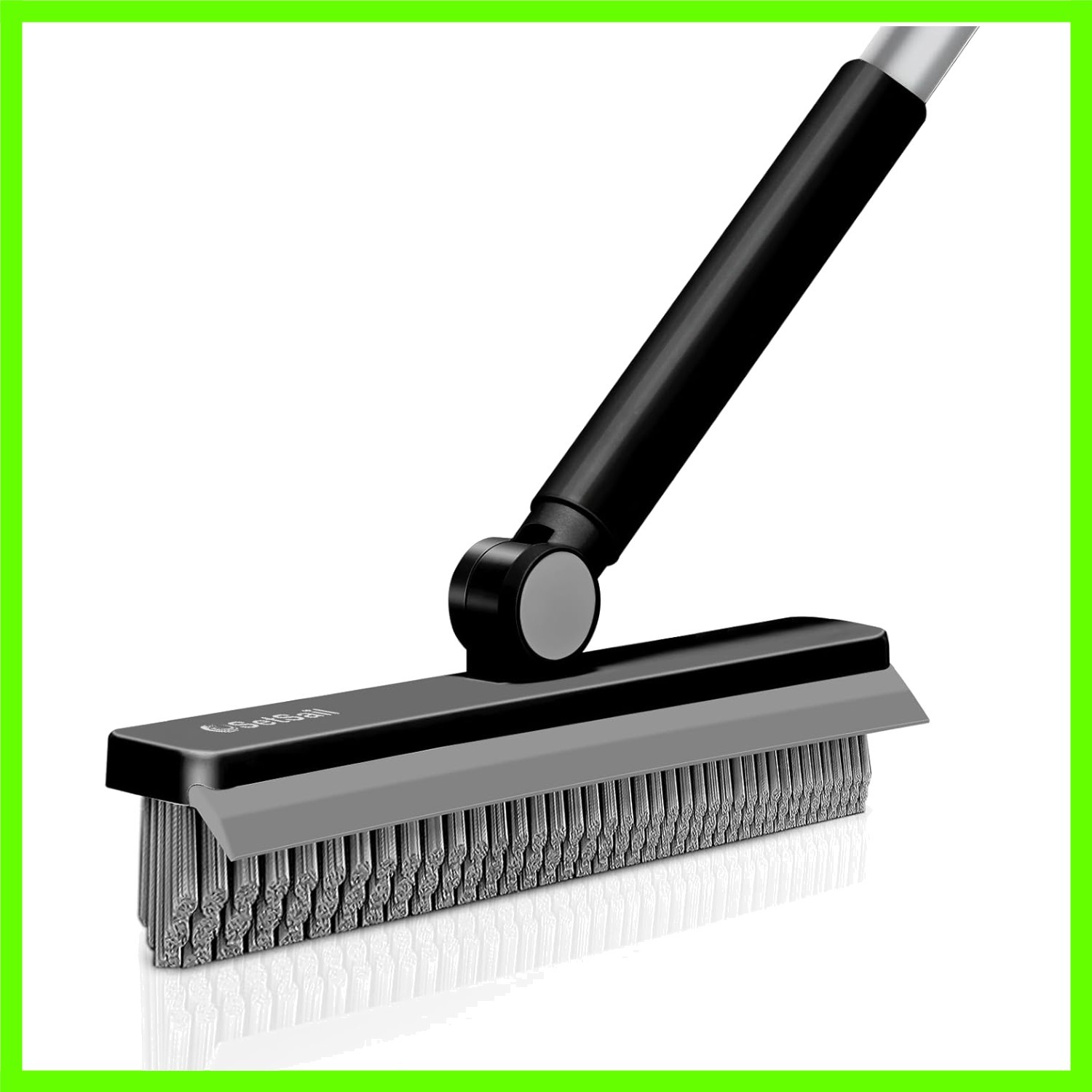 Grout Cleaner Brush with Long Handle, V-Shaped Floor Scrub Brush Swivel Grout…