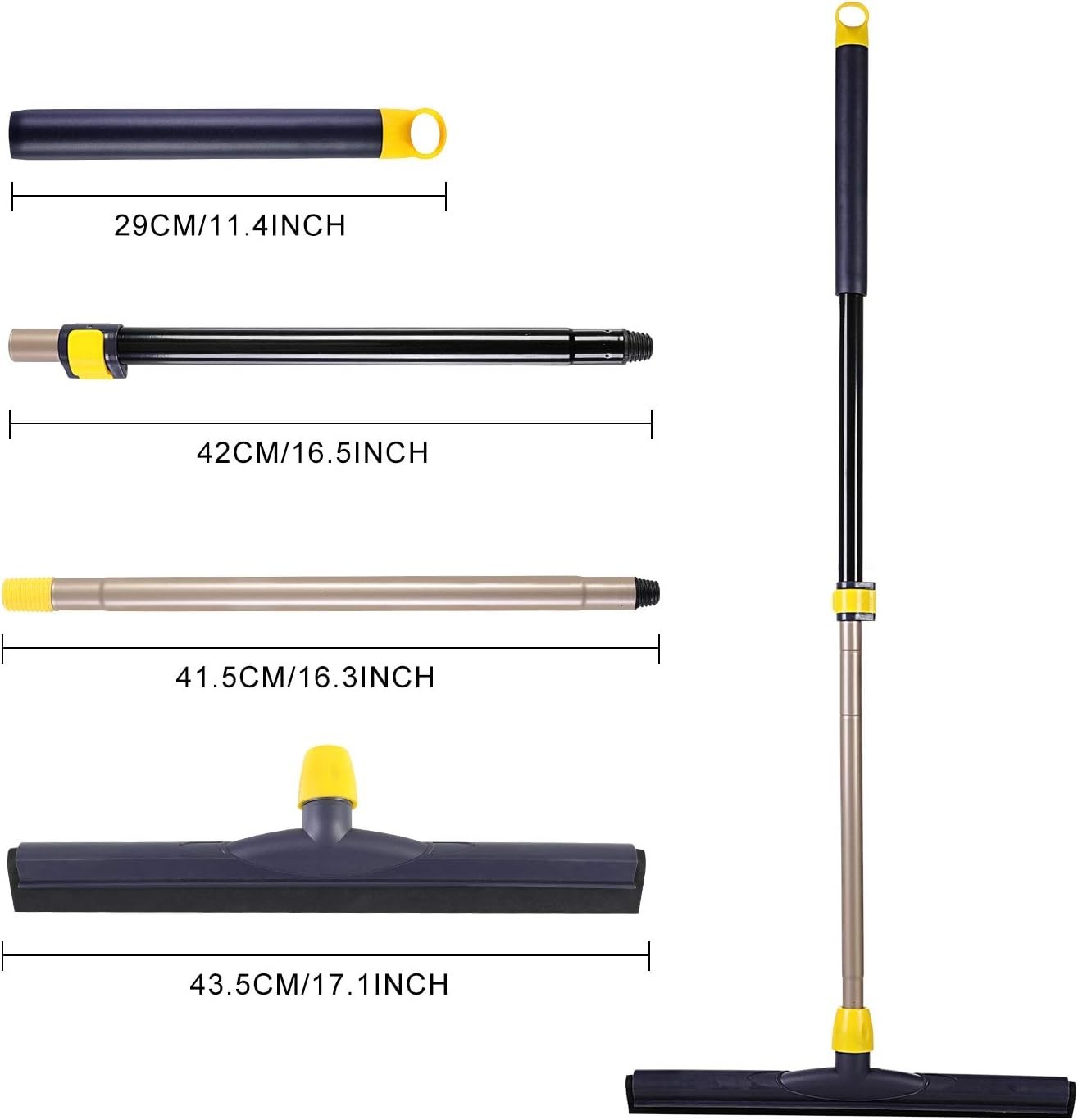 Adjustable Telescopic Floor Squeegee with EVA Foam Blade for Effortless Cleaning