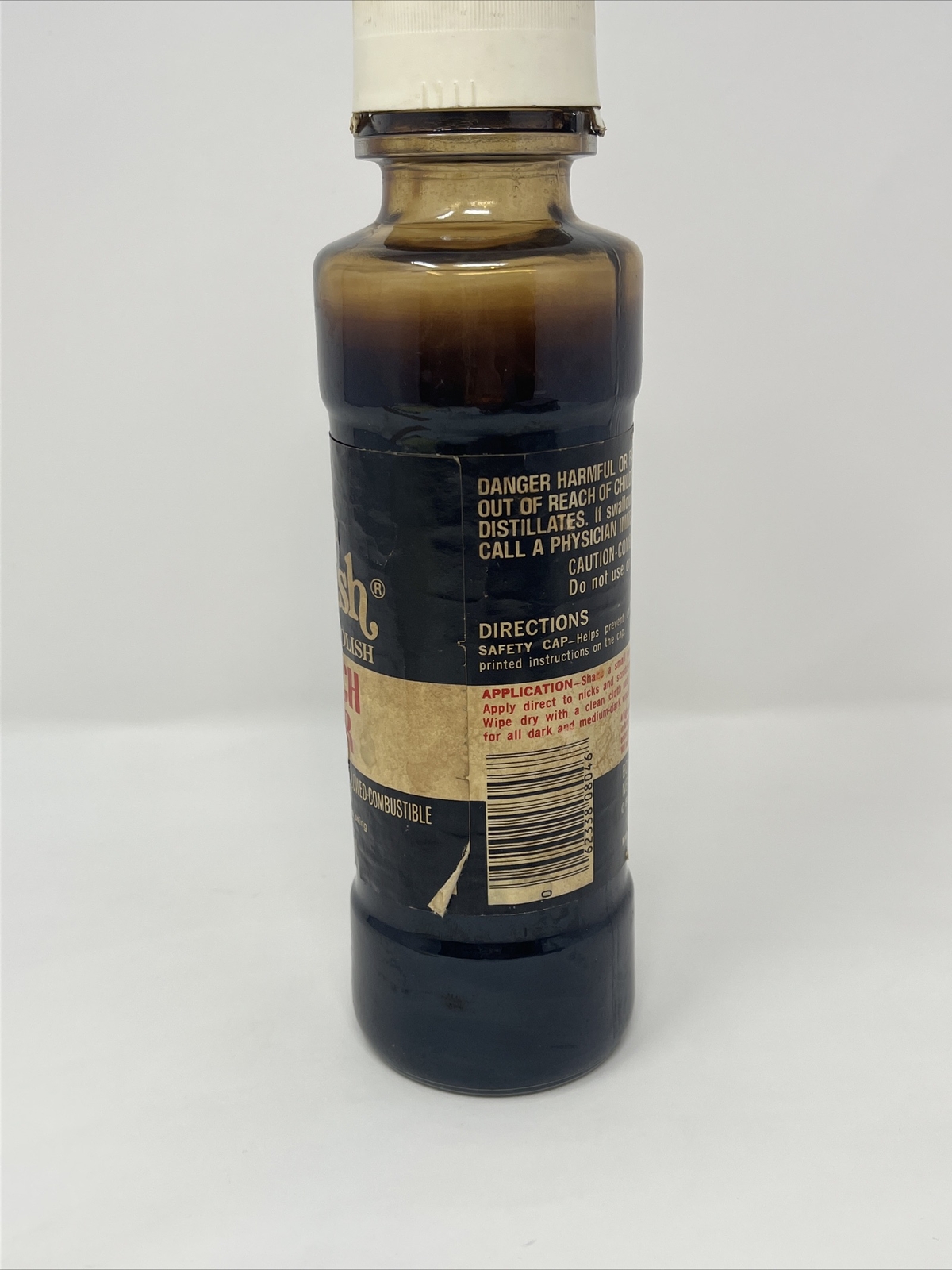 Vintage Old English Scratch cover Furniture Polish Glass Bottle