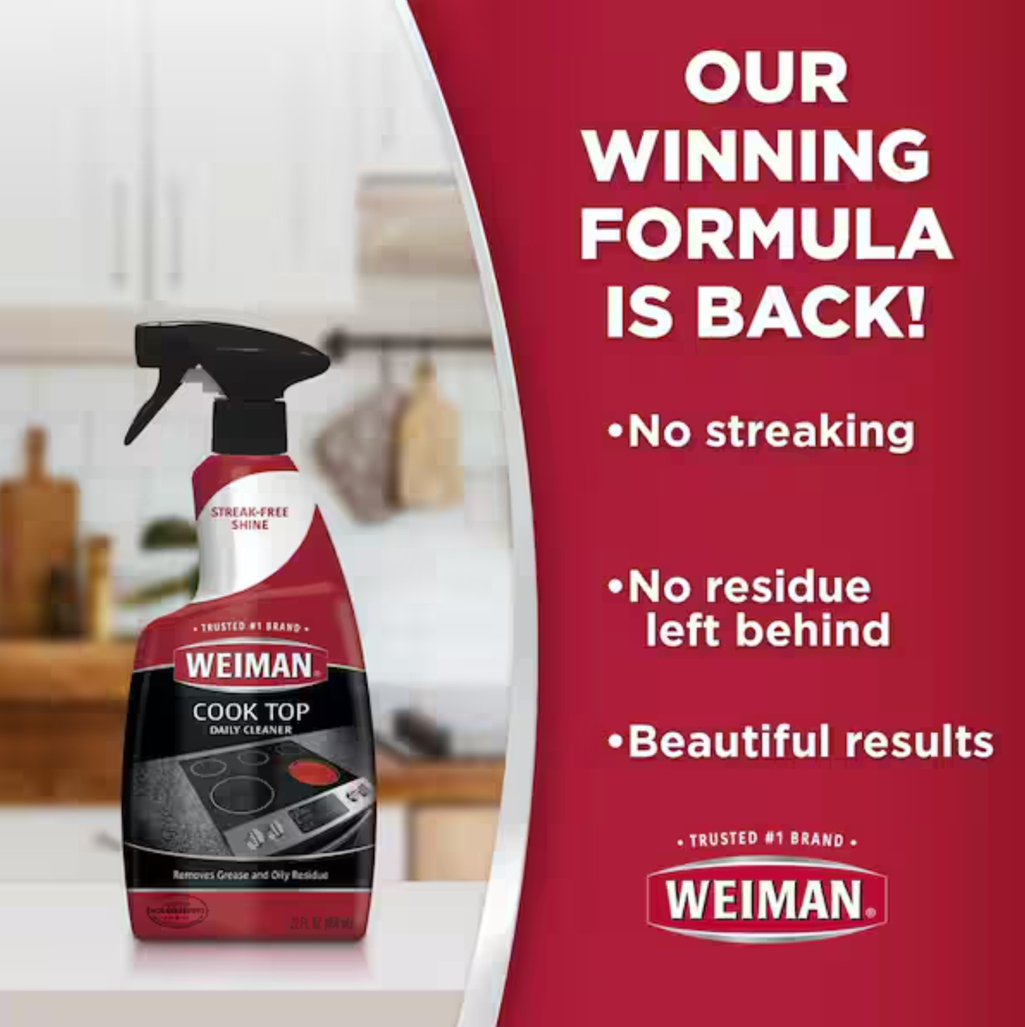 WEIMAN Glass Ceramic Stove Top DAILY CLEANER Polish Shine Protect RANGE TOP 22oz