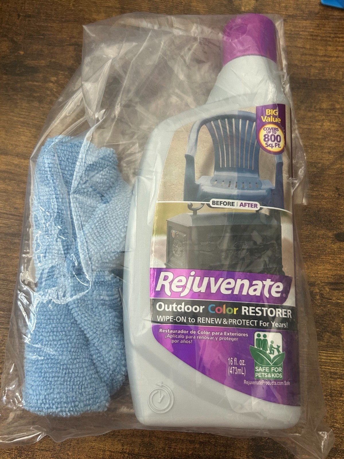 Rejuvenate Outdoor Color Restorer Faded Sun-Damaged Vinyl Plastic Metal Rubber