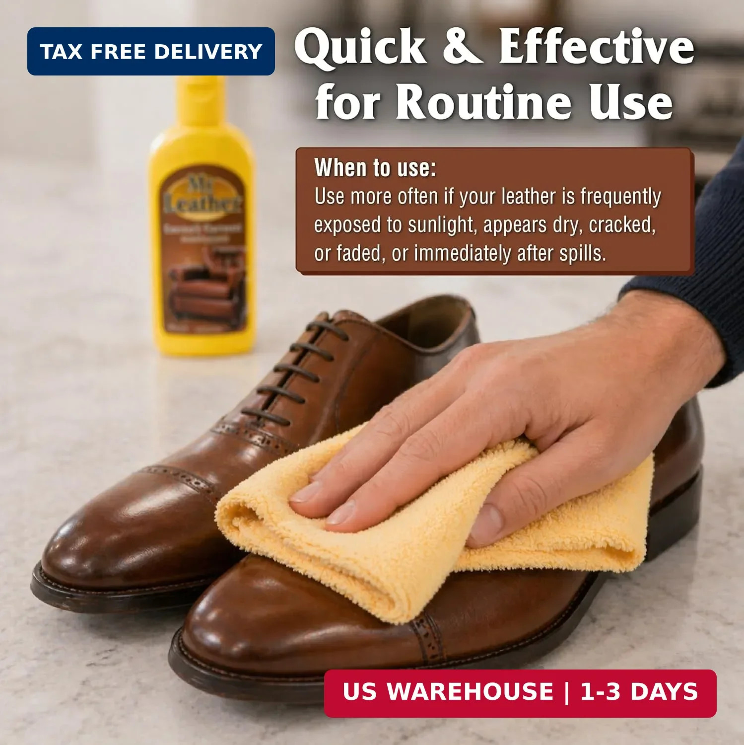 MR. LEATHER Cleaner and Conditioner (8 oz) – Restores & Protects All Leather wit