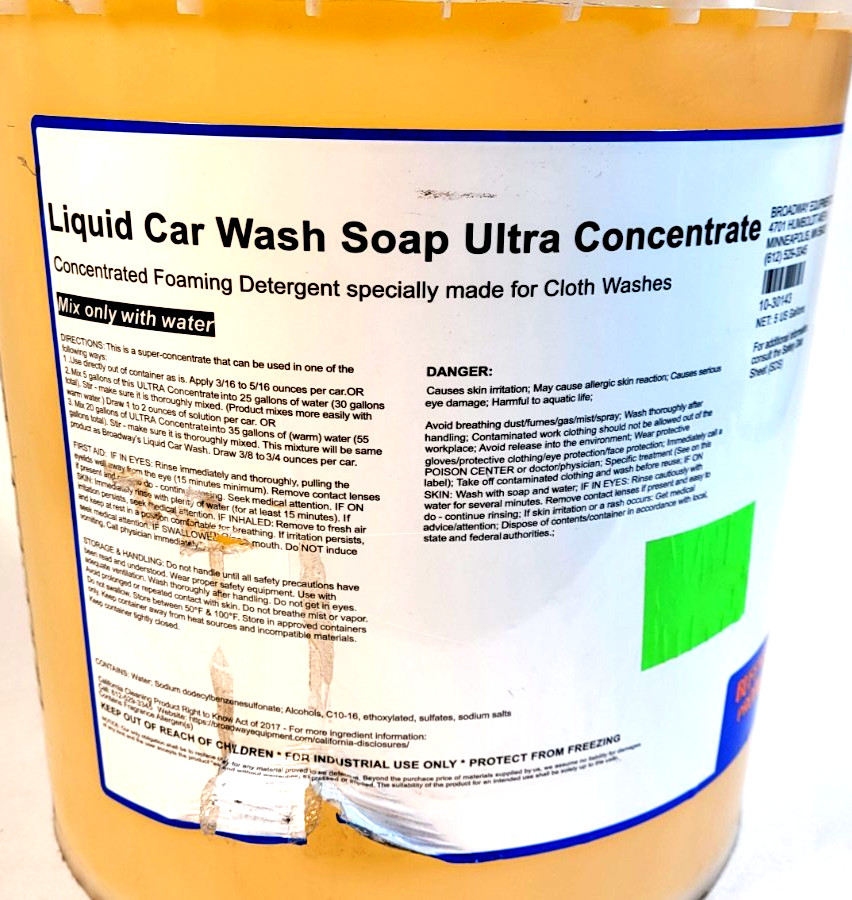 Liquid Car Wash Soap Ultra Concentrate 5 Gallon Commercial Foaming Detergent Buf