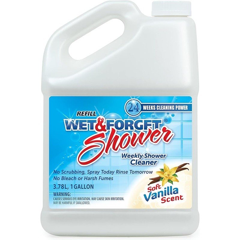 Shower Cleaner Liquid Tile Glass Grout Bathtub Natural Vanilla Scent 64 Fl Oz US