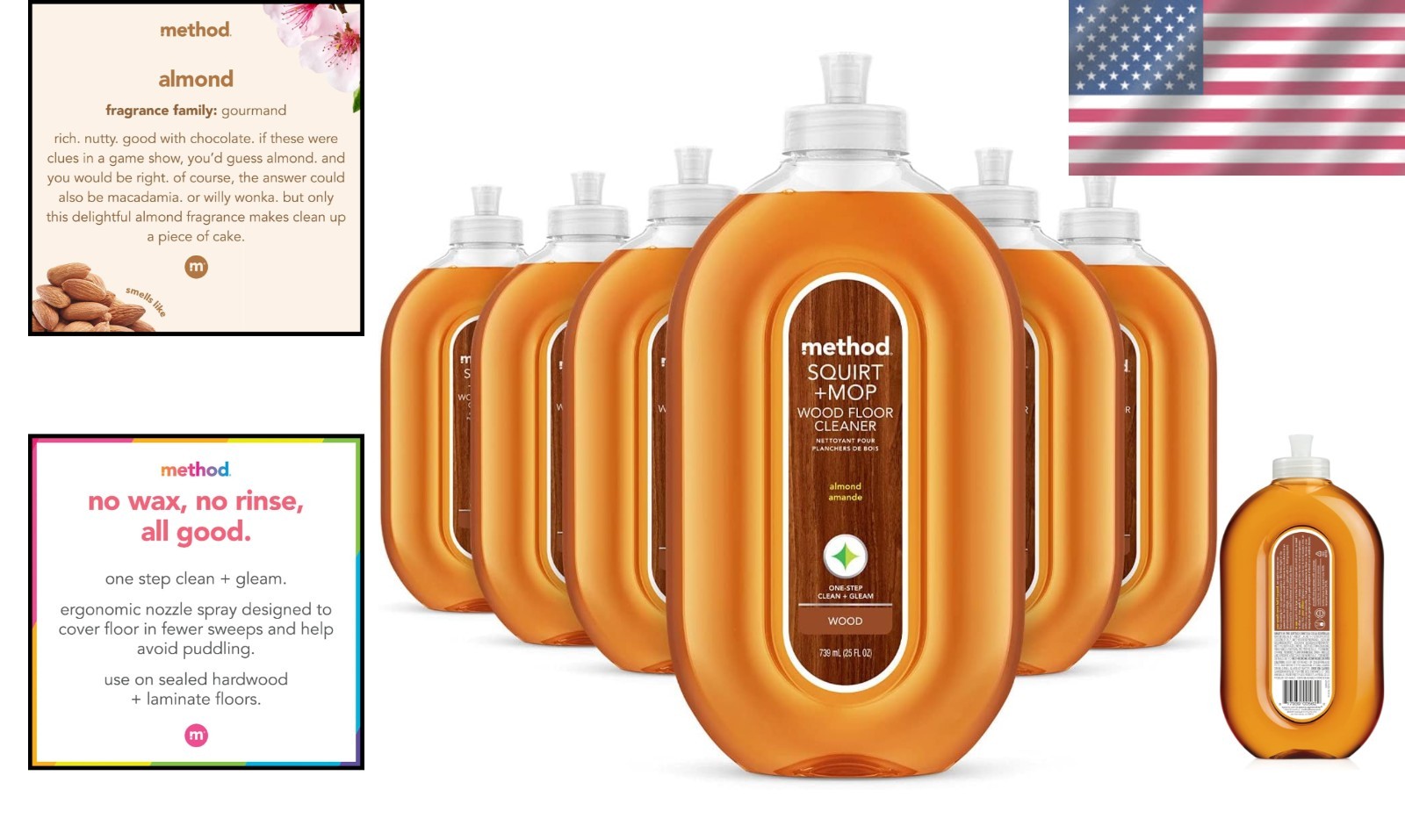 Effortless Shine: Method 25 Oz Almond Floor Cleaner – 6 Bottles for Easy Care