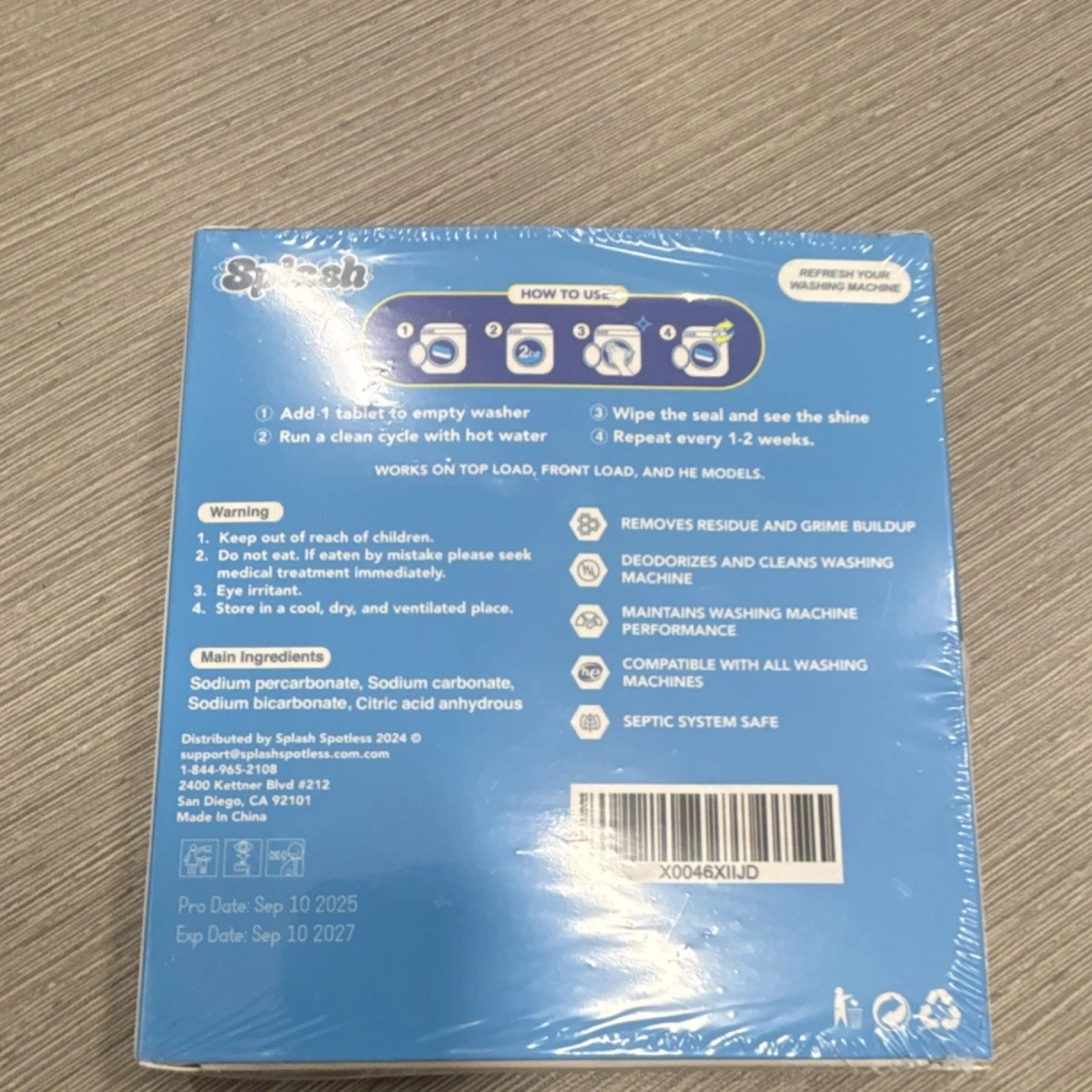 Splash Eco Friendly Washing Machine Cleaner Tablets 6 Pack 120g