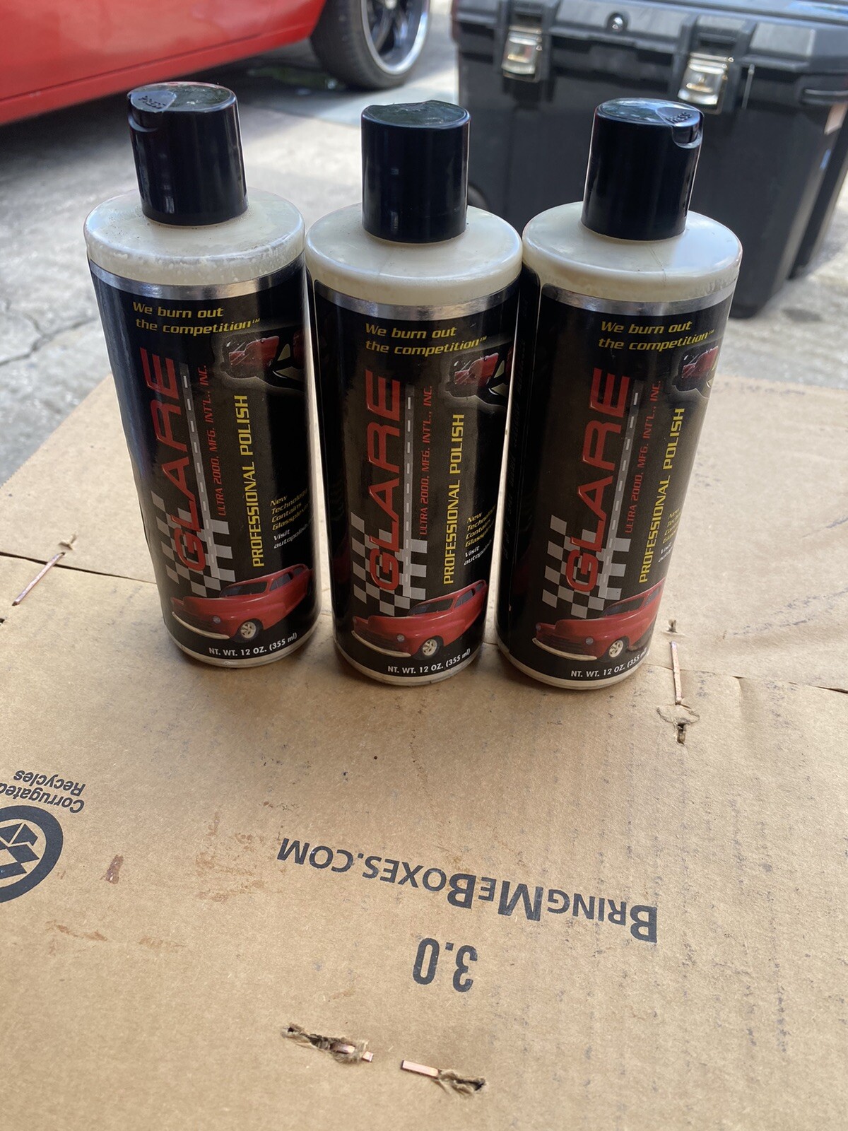 GLARE Ultra 2000 PROFESSIONAL AUTO CAR PAINT POLISH WAX 12OZ 4 BOTTLE LOT NEW!