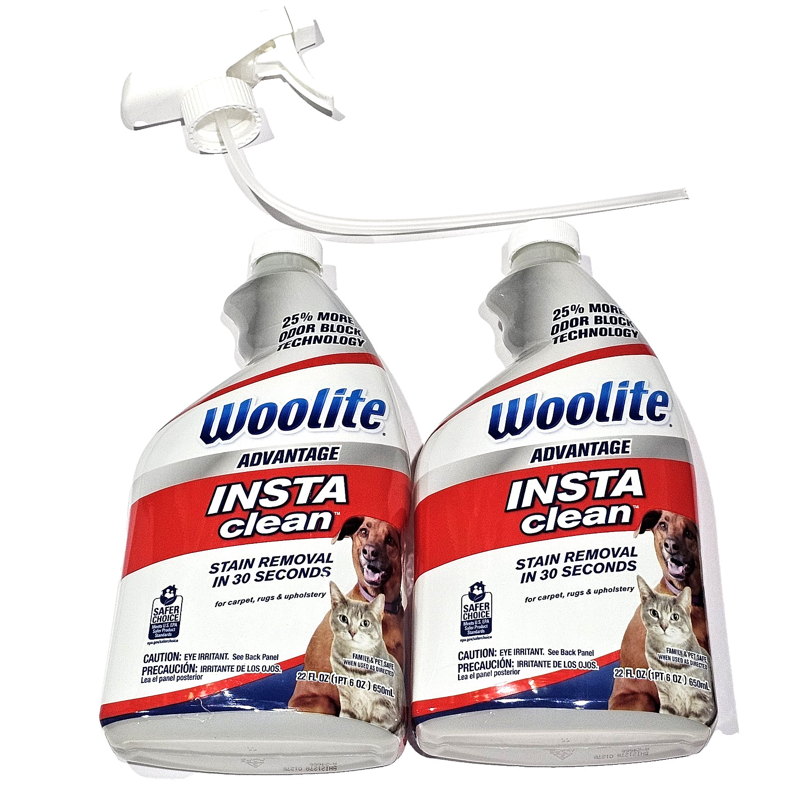 2 Pack Woolite Advantage Insta Clean Stain Removal Includeds 1 Spray Nozzle 22oz