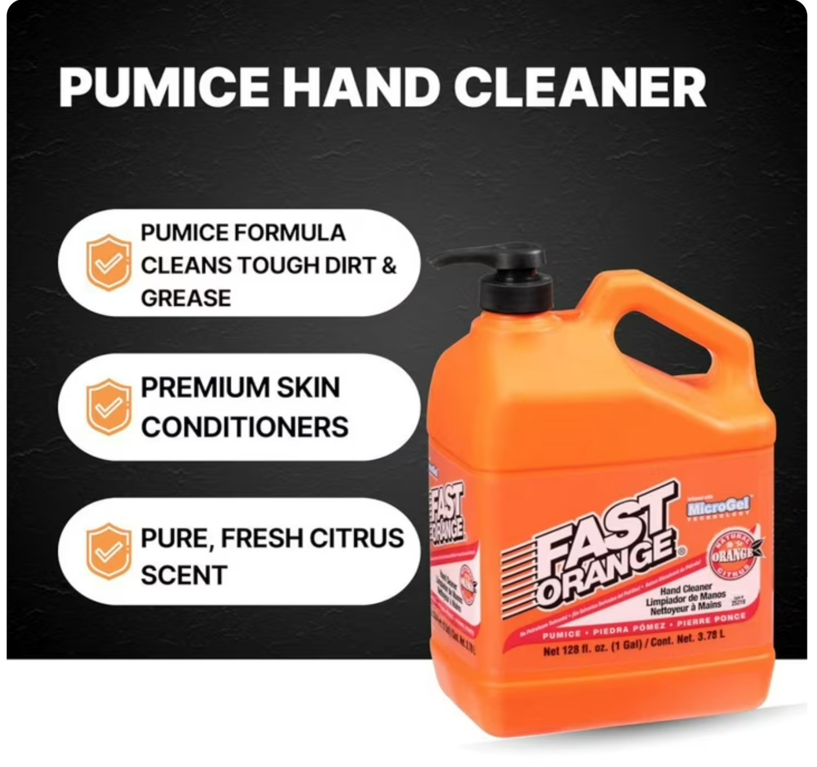 2 Pack Permatex Fast Orange Pumice Hand Cleaner 1 Gal Heavy Duty Cleaner