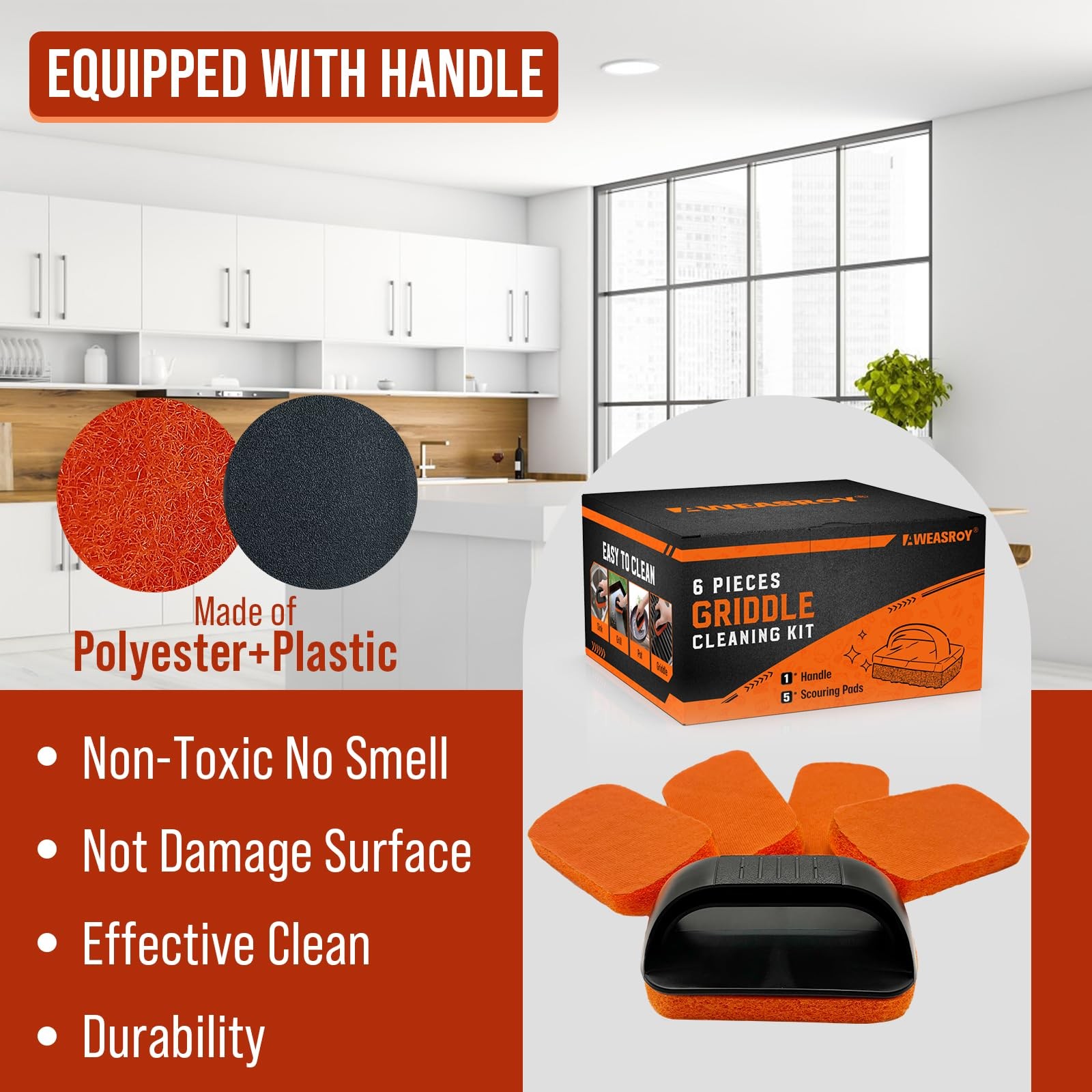 6Piece Griddle Cleaning Kit for Blackstone, Flat Top Grill Cleaning Kit NonSc…