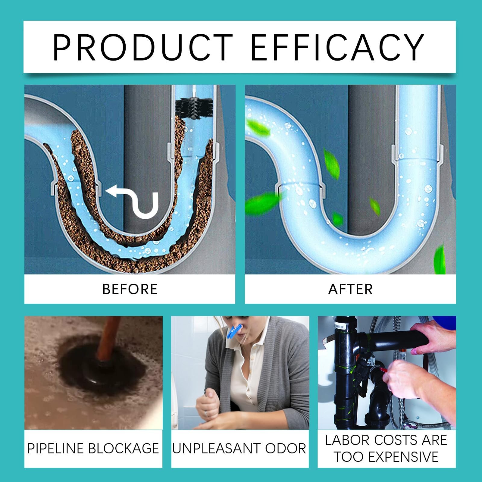 Drain Cleaner Pipe Dredging Liquido Para Destapar Tuberias 10 Fl Oz 1pcs For
