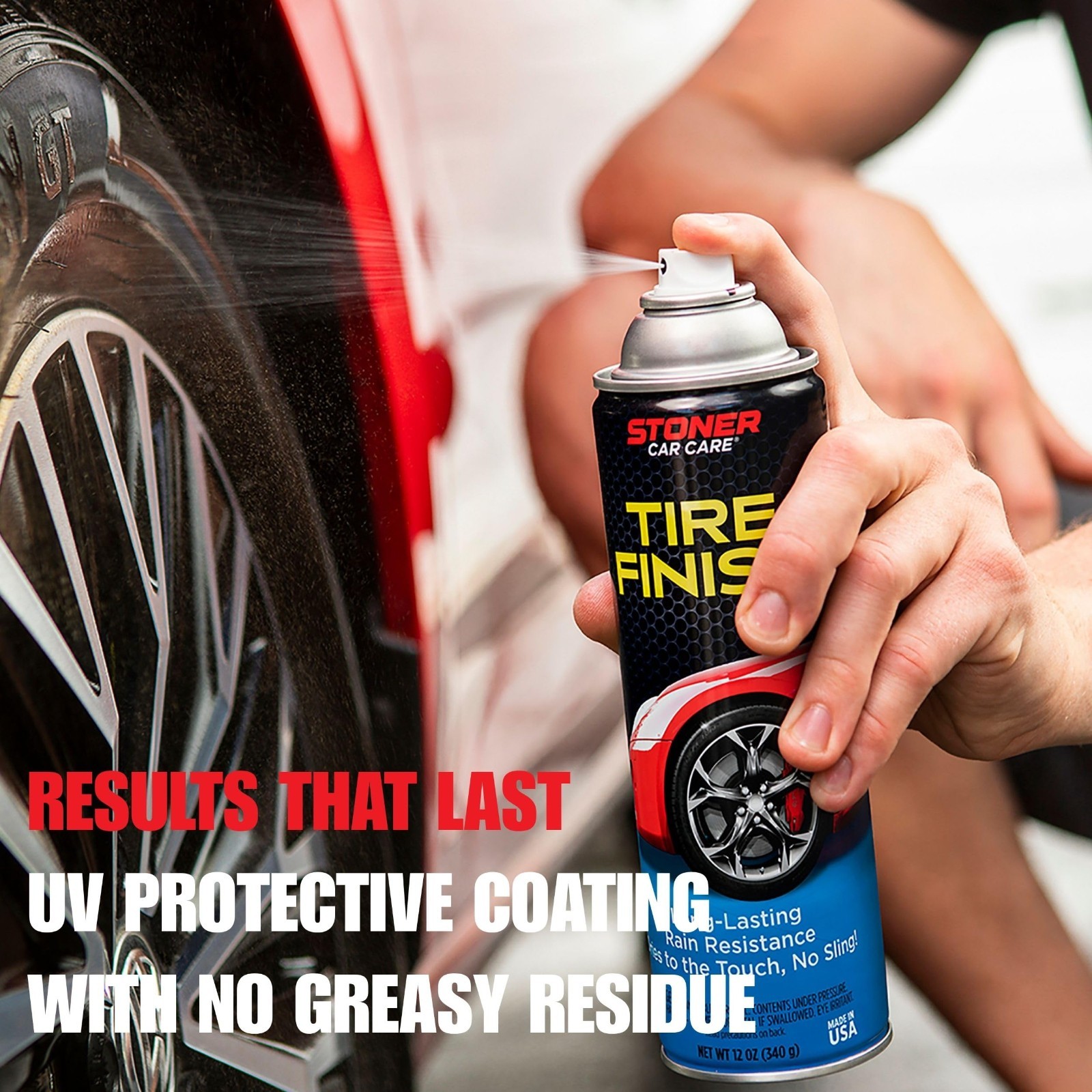 Car Care Shine Tire Finish – Spray Restores Deep Matte Black Finish– 12 oz (6PK)