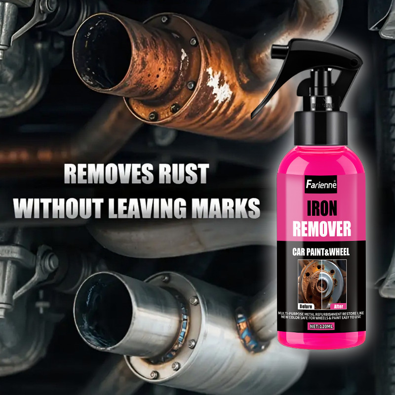 Farienne 120ml Iron Remover Spray Car Wheel Rust Remover Paint Cleaner Brake Dis