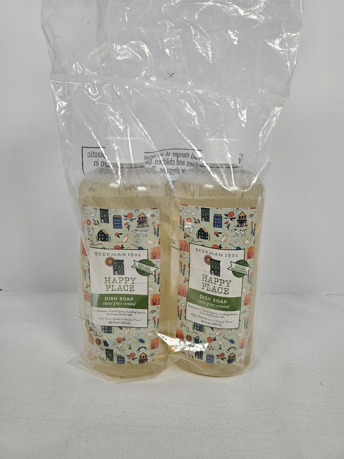 Beekman 1802 Happy Place Liquid Dish Soap Sweet Grass Scent 2pk