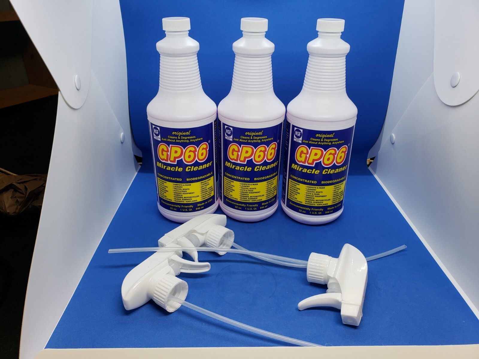 GP66 Green Miracle Cleaner and Degreaser 32FL OZ Bottle With Sprayer- LOT OF 3