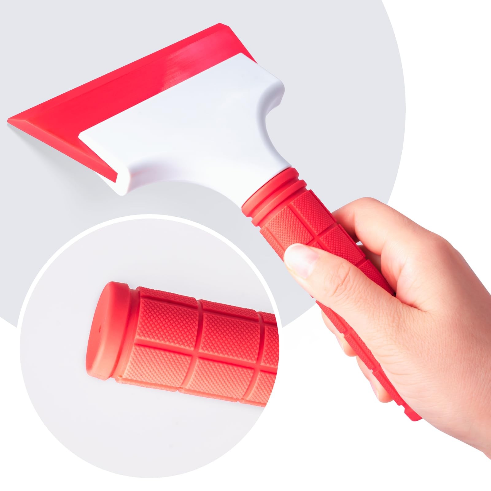 2 Pack Car Squeegee, 5 inchs & 2 inchs Rubber Blade with Anti-Slip Handle Win…