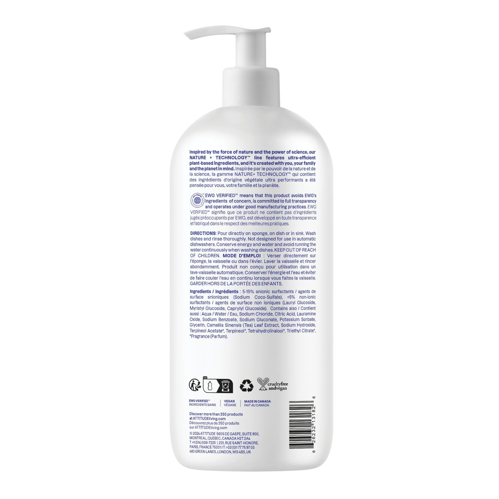 Dish Soap, EWG Verified, Plant-Based & Vegan Dishwashing Liquid, Naturally De…