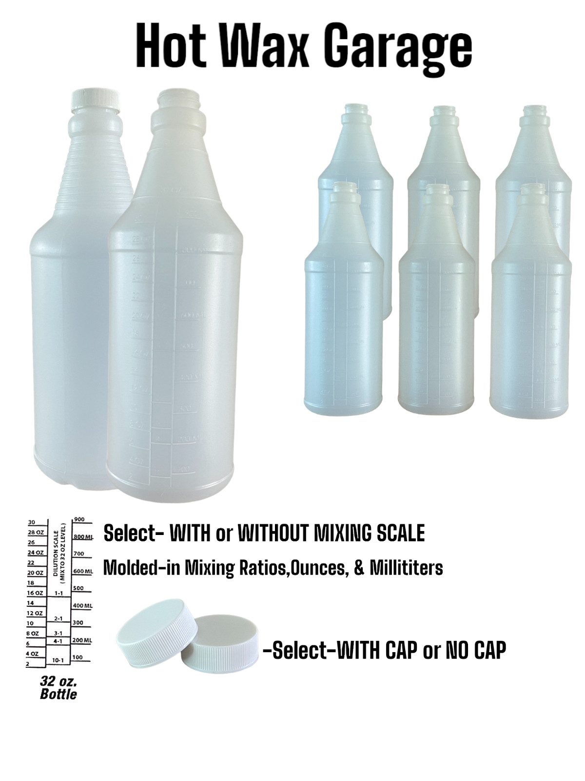 Empty 32oz Heavy Duty Plastic Bottles 28/400 Neck – 6 pack