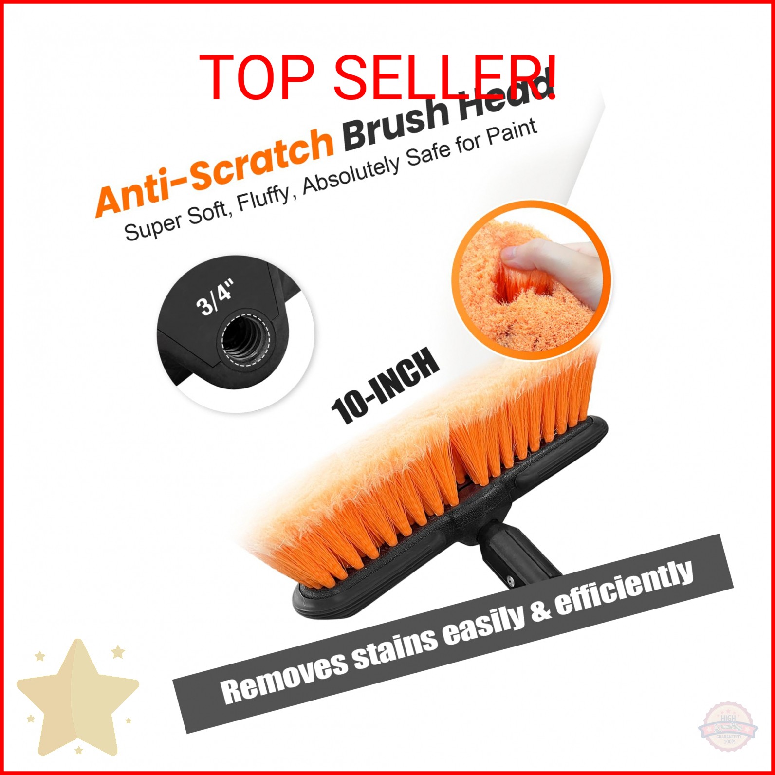 ARTIPOLY 65″ Car Wash Brush with Extension Pole, Car Wash 10” Dip Soft Brush, No